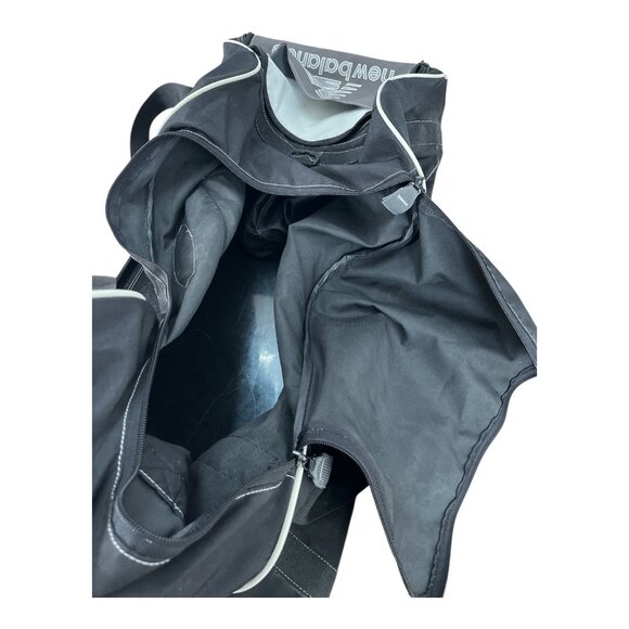 New Balance 30" Rolling Duffel Bag – Black with White Trim, 3 Mesh Pockets, Side - Picture 5 of 7